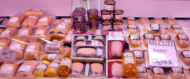 Variedad de foie en Pollería Selecta Hermanos Gómez