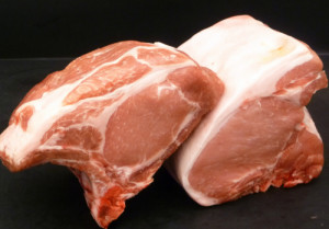 Chuletas de cerdo blanco