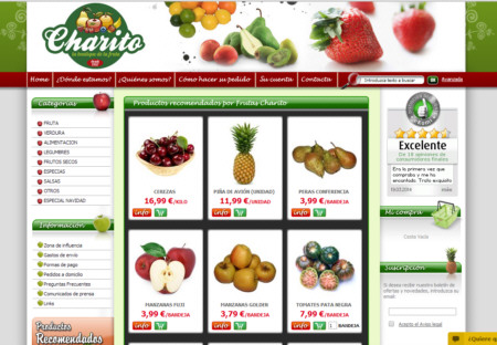 Página web de Frutas Charito