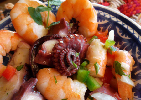 Receta de salpicón de pulpo y langostinos