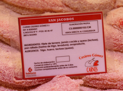 Etiquetado de ingredientes y alérgenos en Carnes Cesáreo Gómez