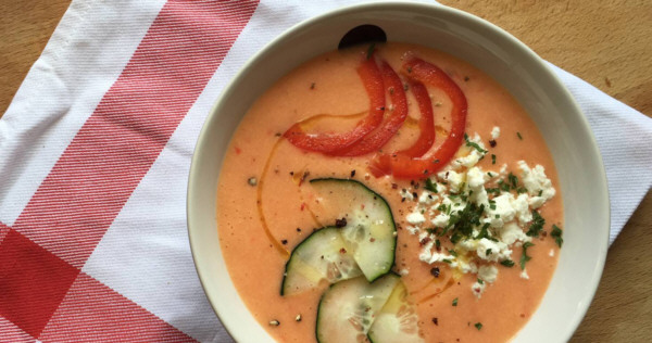 Sopa fría de melocotón y albaricoque