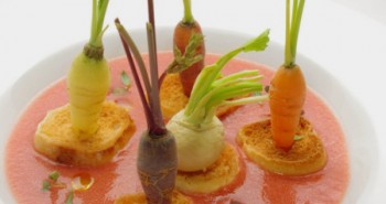 Salmorejo andaluz con mini verduras