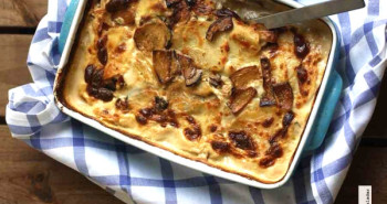 Gratin de patatas con setas