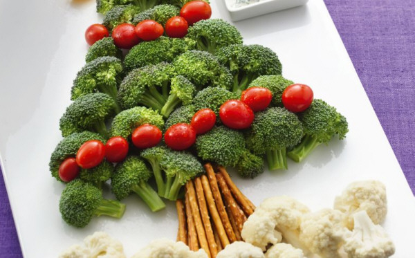 Verduras en la comida navideña
